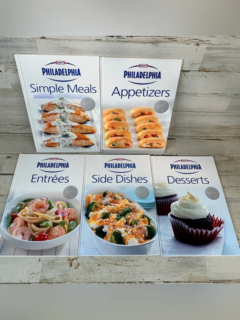 Lot Of 5 Books Philadelphia Cream Cheese Desserts Appetizers Entrees Sides Meal
